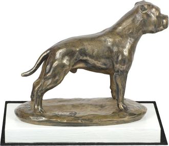OEM Staffordshire Bull Terrier, Staffik, Staffi Iii - Estatuilla De Perro, Figura Sobre Base Blanca, Trofeo Para Exposici&oacute;n De Perros De Art-dog