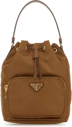Prada Caramel Re-Nylon Duet Bucket Bag