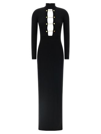 Elisabetta Franchi Black Viscose Long Womens Dress