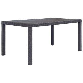 Berkfield Home Garden Table Brown 150x90x72 cm Plastic Rattan Look | Size: 150 x 90 x 72 cm