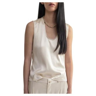 &Aacute;eron Tops, Dames, Beige, S, Leer, Tutu