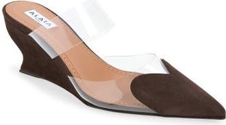 Alaia Pointed Toe Wedge Mule in Brun Fume at Nordstrom, Size 37