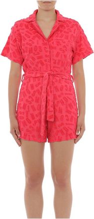Moschino Korte Jurk van Katoen- Model A26099422 - Dames - Playsuits - Roze - L - Katoen - Jumpsuits & Playsuits