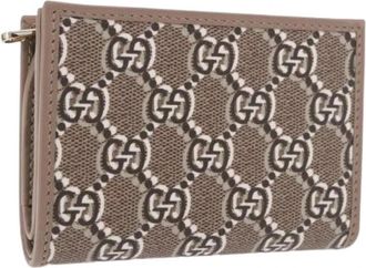 Gucci Pre-owned Vintage GG Canvas Portemonnee - Dames - Vintage Accessoires - Beige - ONE Size - Leer - Vintage