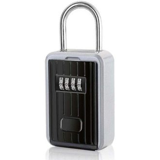 OEM Caja De Seguridad Para Llaves De Pared Con Cerradura De Combinaci&oacute;n De 4 D&iacute;gitos, Caja Fuerte Extragrande Para Exteriores Con Asa (negra) - Crezuo
