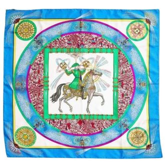 Herm&egrave;s Pre-owned Scarves, female, Multicolor, Size: ONE SIZE Pre-owned Feux Dartifice Silk Scarf