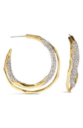 Alexis Bittar Solanales Crystal Pav&eacute; Twisted Hoop Earrings in Crystals at Nordstrom
