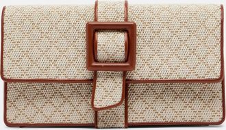 Manolo Blahnik Maycap raffia-effect clutch