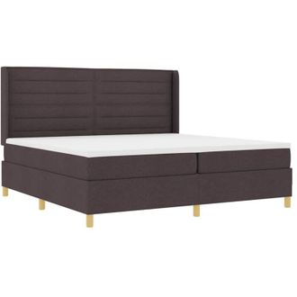 vidaXL Cama Tipo Box Spring Con Colch&oacute;n Marr&oacute;n 200 X 200 Cm Tela Vidaxl