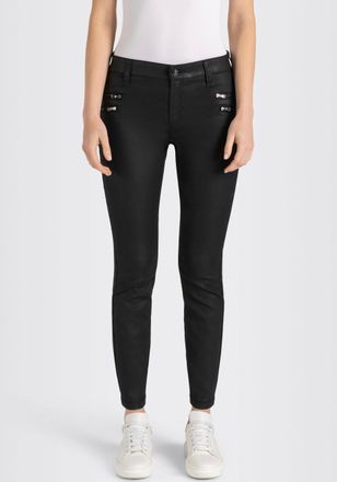 MAC Broeken R&ouml;hrenhose MAC Skinny Zip, Damen, Gr. 34, L&auml;nge 34, schwarz, Web, Obermaterial: 52% Baumwolle, 46% Lyocell, 2% Elasthan, skinny fit kn&ouml;chelfrei, Hosen