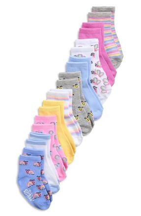 Capelli Icon Assorted 10-Pack Gripper Crew Socks in Pink Multi Combo at Nordstrom, Size 12-24 M