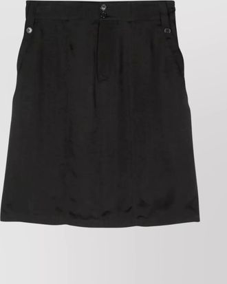 Saint Laurent pleated skirt with back slit and pockets