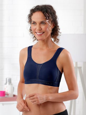 Swegmark Sport-BH SWEGMARK OF SWEDEN, Damen, Gr. 100, Cup E, nachtblau, 85% Polyamid, 15% Elasthan, BHs Sport-BH