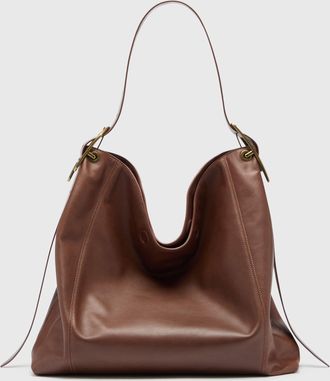 Diesel D-Line-Hobo bag in leather - Shoulder Bags - Woman - Brown