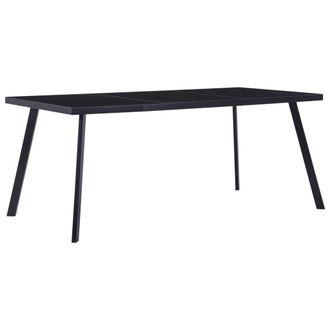 Berkfield Home Dining Table Black 160x80x75 cm Tempered Glass | Size: 160 x 80 x 75 cm