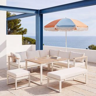 Maisons du monde Conjunto de exterior de aluminio y acacia FSC para 8 personas