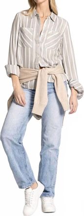 Thread & Supply Myla Button Down Shirt In Beige