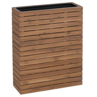Hhg [nunca Usado] Jardinera Hhg-485, Maceta Elevada, Maceta Rectangular 77 X 63 X 23 Cm, Para Exterior, Madera De Acacia, Con Certificaci&oacute;n Mvg, Marr&oacute;n Cl
