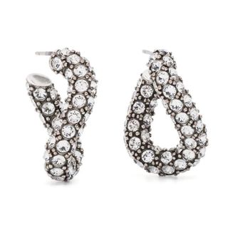 Isabel Marant Kristallen Versierde Messing Oorbellen - Dames - Oorbellen - Grijs - ONE Size - Accessoires