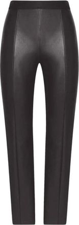 Wolford Pantalones de Brillo Mate de Cintura Alta - Trousers - Mujer - Marr&oacute;n - S