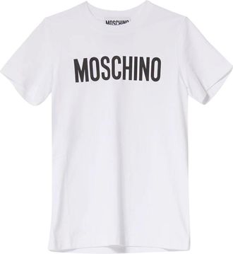 Moschino Klassiek Wit Katoenen T-shirt met Korte Mouwen - Dames - T-shirts - Wit - L - Katoen - Tops