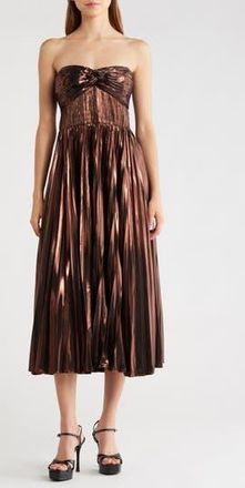 ASTR the Label Ascella Strapless A-Line Dress in Metallic Brown at Nordstrom Rack, Size X-Small