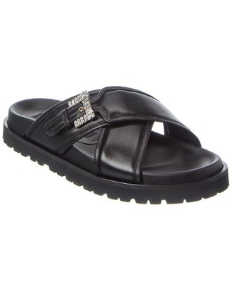 Sergio Rossi Twenty Buckle Leather Sandal