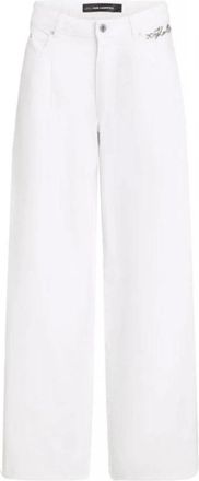 Karl Lagerfeld Mid-rise Wide-leg Jeans - Dames - Loose Fit Jeans - Wit - W27 - Katoen - Jeans