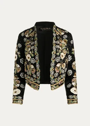 Alice & Olivia Harvey Embellished Embroidered Jacket