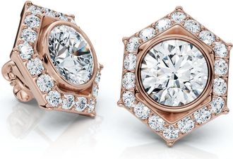 Pompeii3 2 1/2Ct Sally Diamond Earrings 14k Gold Lab Grown EF/VS