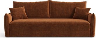 Sia Home Sof&aacute; cama 3 plazas terciopelo texturizado terracota 213 cm