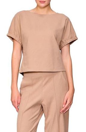 Melloday Puff Sleeve Knit Top in Mocha at Nordstrom Rack, Size X-Large