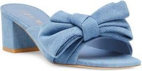 Stuart Weitzman Loveknot Block Heel Sandal in Washed at Nordstrom Rack, Size 5.5