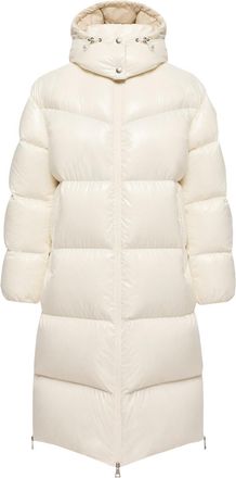 Moncler Moncler Harfang Hooded Long Down Coat, Women, White, Size: 00