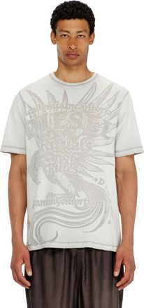 Diesel Jersey T-shirt with embossed graphic - T-Shirts - Man - Grey