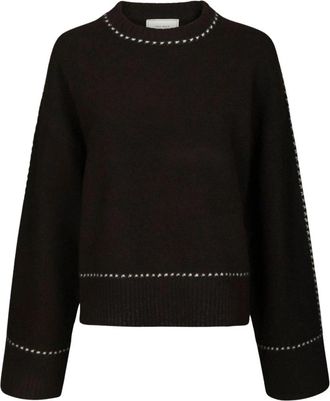 Neo Noir Ronde hals gebreid - Dames - Ronde hals truien - Bruin - XS - Truien & Vesten