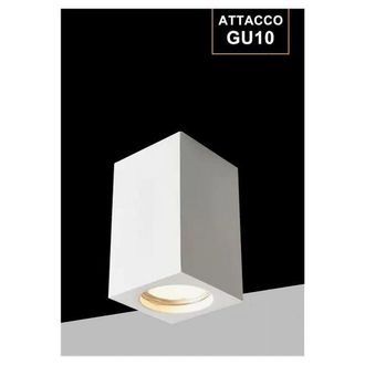Trade Shop Trade Shop - Porta Faretto Lampada Da Soffitto Quadrato In Gesso Gu10 H110mm Ip20 Gs-c110-q