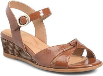 S&ouml;fft Summer Slingback Platform Wedge Sandal in Luggage at Nordstrom, Size 9.5