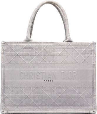 Dior Pre-owned Dior Medium Cannage Embroidered Book Tote Ladies 2RUYZ3ULHDQ2SIDA