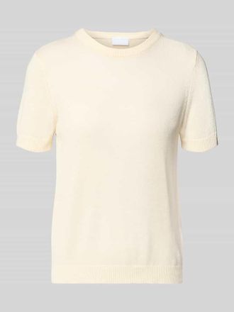 Jake*s Strickshirt aus Leinen-Mix mit Rundhalsausschnitt in Beige, Gr&ouml;&szlig;e XXL