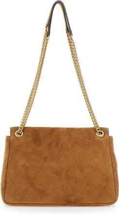 Tory Burch Womens Shoulder Bag Charlie Brown Suede Calf