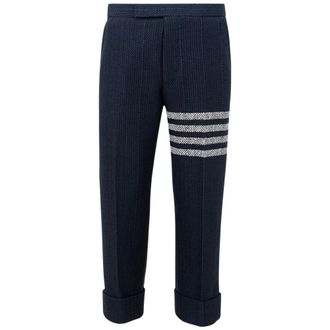 Thom Browne Marabou Pantalon - Heren - Broeken - Blauw - Maat: M Katoen