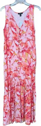 Tribal Womens Sleeveless Maxi Dress In Coral Sky