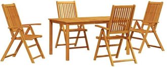 vidaXL Conjunto De Comedor De Jard&iacute;n 5 Pcs Marr&oacute;n Vidaxl