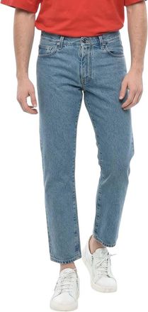 Off-white Light Blue Mid Rise Jeans