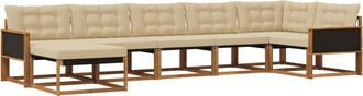 vidaXL Conjunto De Sof&aacute;s De Exterior 7 Uds. Natural Y Beige Vidaxl