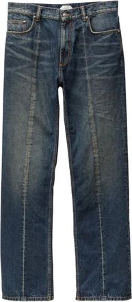 Versace Distressed Straight Jeans - Heren - Regular Fit Jeans - Blauw - W32 - Katoen - Jeans