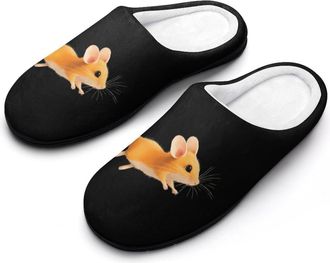 Generic Jumping Mouses Mens Slippers Slip On Comfortable Fleece Cotton House Shoes Winter