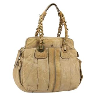 Chlo&eacute; Pre-owned Heloise Hand Bag - Dames - Pre-owned - Beige - Maat: ONE Size Leer