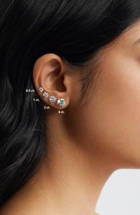 Nordstrom Rack Round Cubic Zirconia Stud Earrings in Clear/Gold at Nordstrom Rack, Size 1 Ct Tw